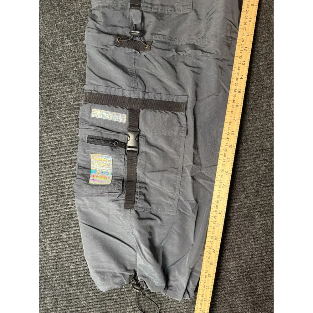 Flower of Life by Pleiadian Grey Nylon Convertible Cargo Pants Shorts Mens XL